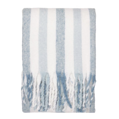 Beechwood Woven Blue Stripe Throw