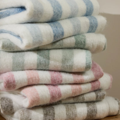 Beechwood Woven Blue Stripe Throw