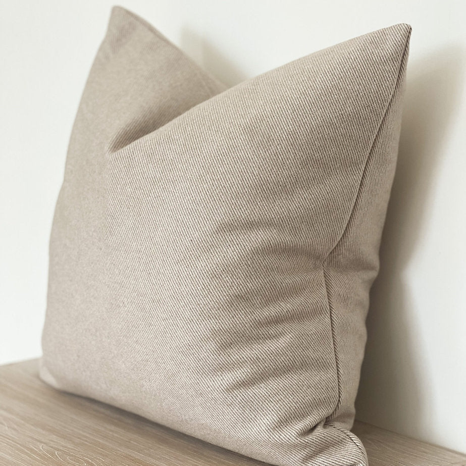 Beige Wool Effect Cushion