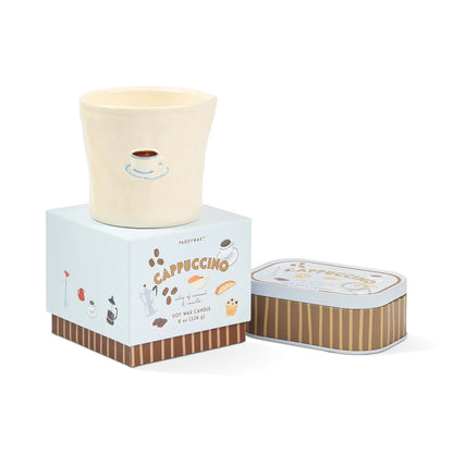 Bistro Cappuccino Printed Tin Candle - Chocolate & Cherry