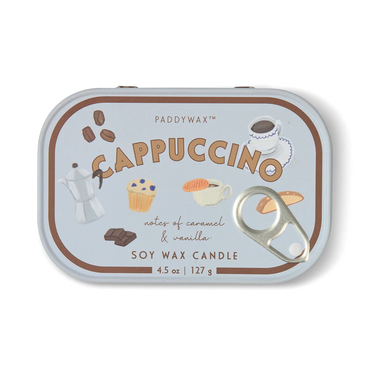 Bistro Cappuccino Printed Tin Candle - Chocolate & Cherry