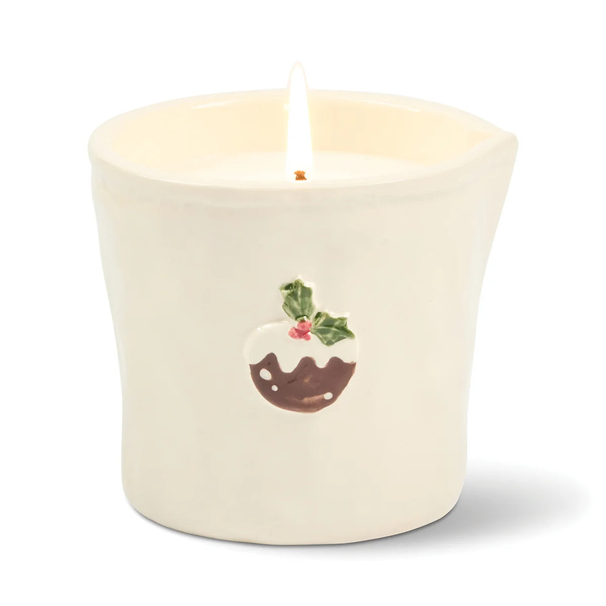 Bistro Christmas Pudding Embossed Ceramic Candle - Fruit & Spices