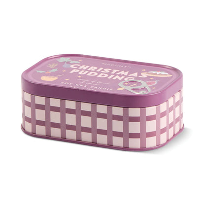 Bistro Christmas Pudding Printed Tin Candle - Fruit & Spices