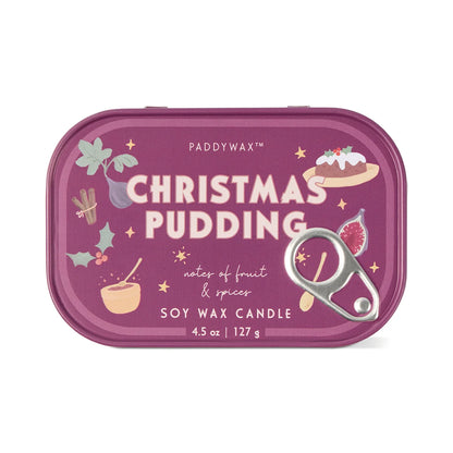 Bistro Christmas Pudding Printed Tin Candle - Fruit & Spices