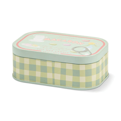 Bistro Macaron Printed Tin Candle - Amber & Pistachio