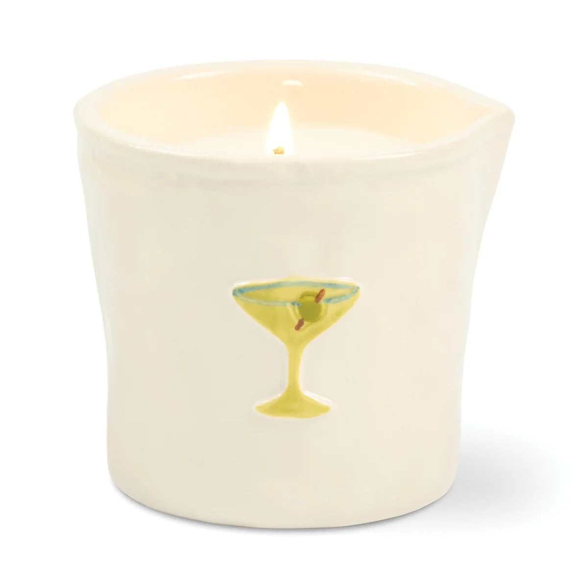 Bistro Martini Embossed Ceramic Candle - Lemon & Violet