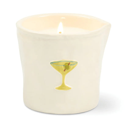 Bistro Martini Embossed Ceramic Candle - Lemon & Violet