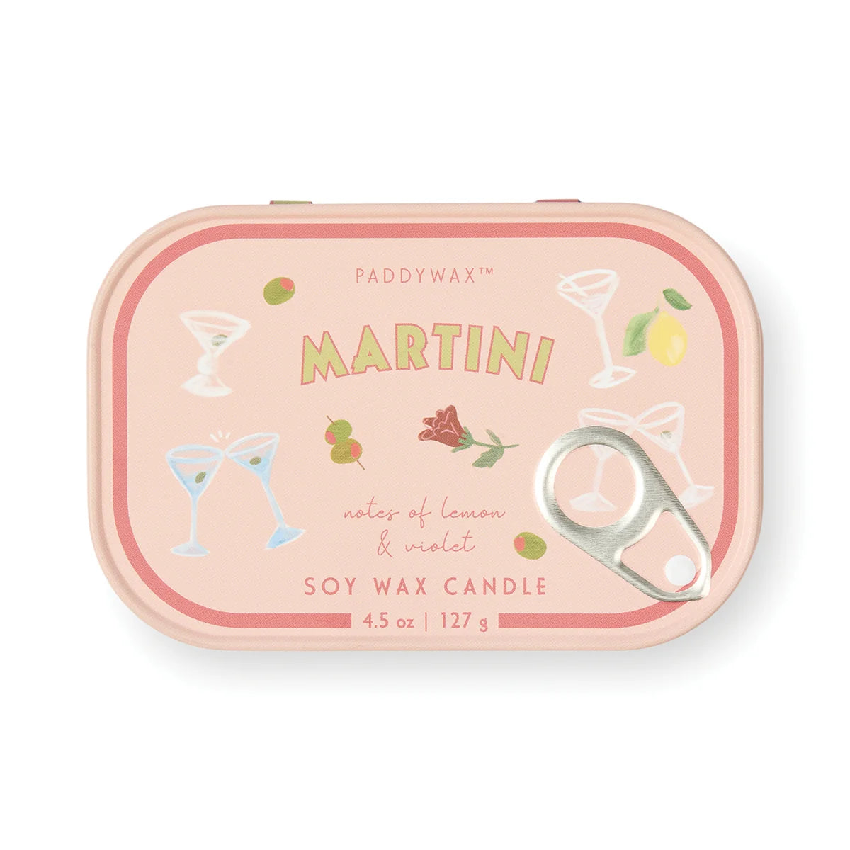Bistro Martini Printed Tin Candle - Lemon & Violet