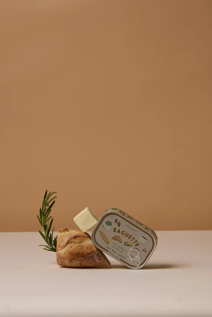 Bistro French Baguette Printed Tin Candle - Rosemary & Thyme