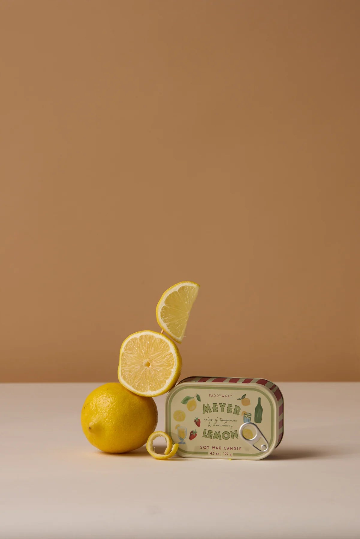 Bistro Lemon Embossed Printed Tin Candle - Meyer Lemon