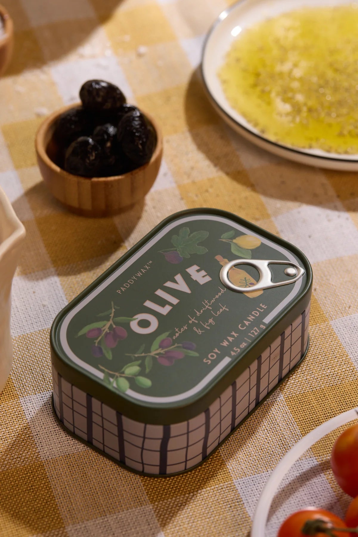 Bistro Olive Printed Tin Candle - Fig Olive