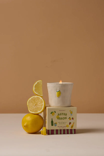 Bistro Lemon Embossed Ceramic Boxed Candle - Meyer Lemon