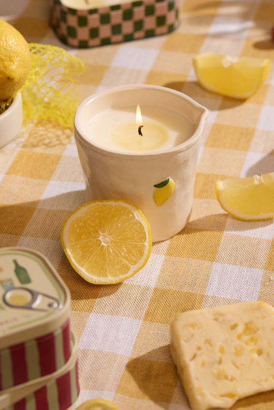 Bistro Lemon Embossed Ceramic Boxed Candle - Meyer Lemon