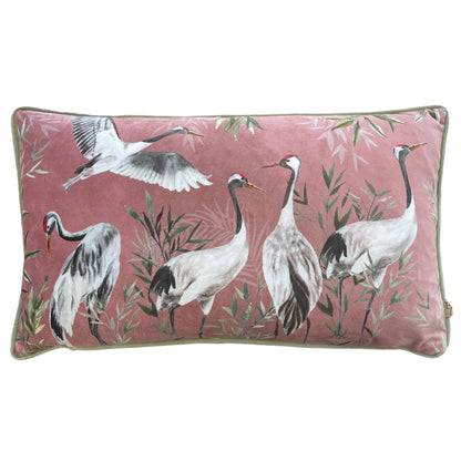 Blush Orient Cranes Cushion