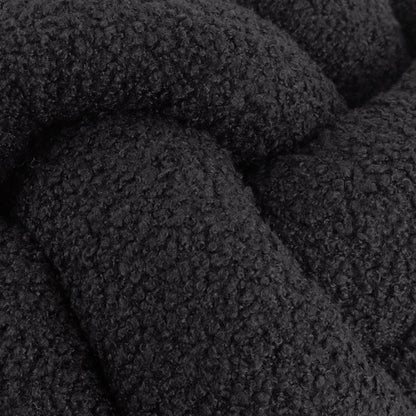 Boucle Knot Fleece Cushion in Black