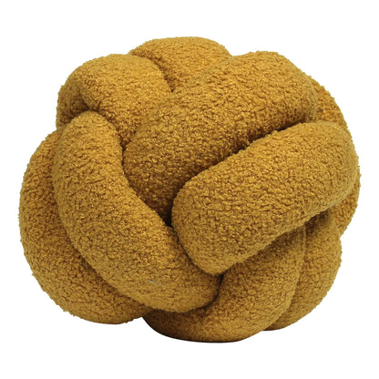 Boucle Knot Fleece Cushion in Saffron