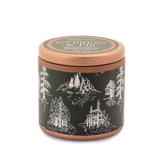 Copper Tin & Green Label With White Toile Pattern - Cypress & Fir