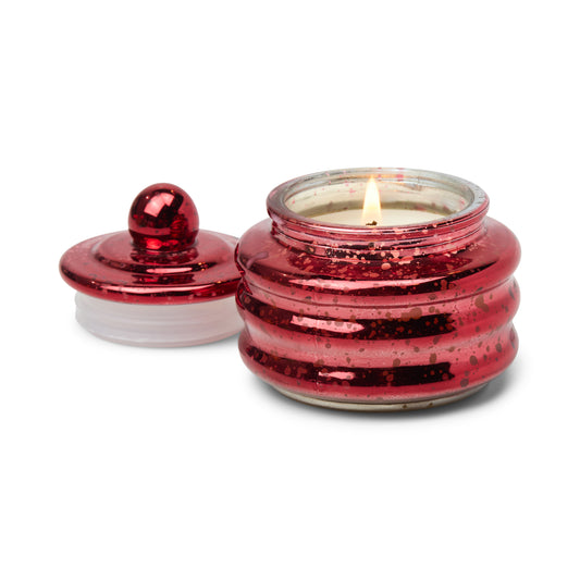Christmas Beam Red Mercury Glass Candle - Winter Berry