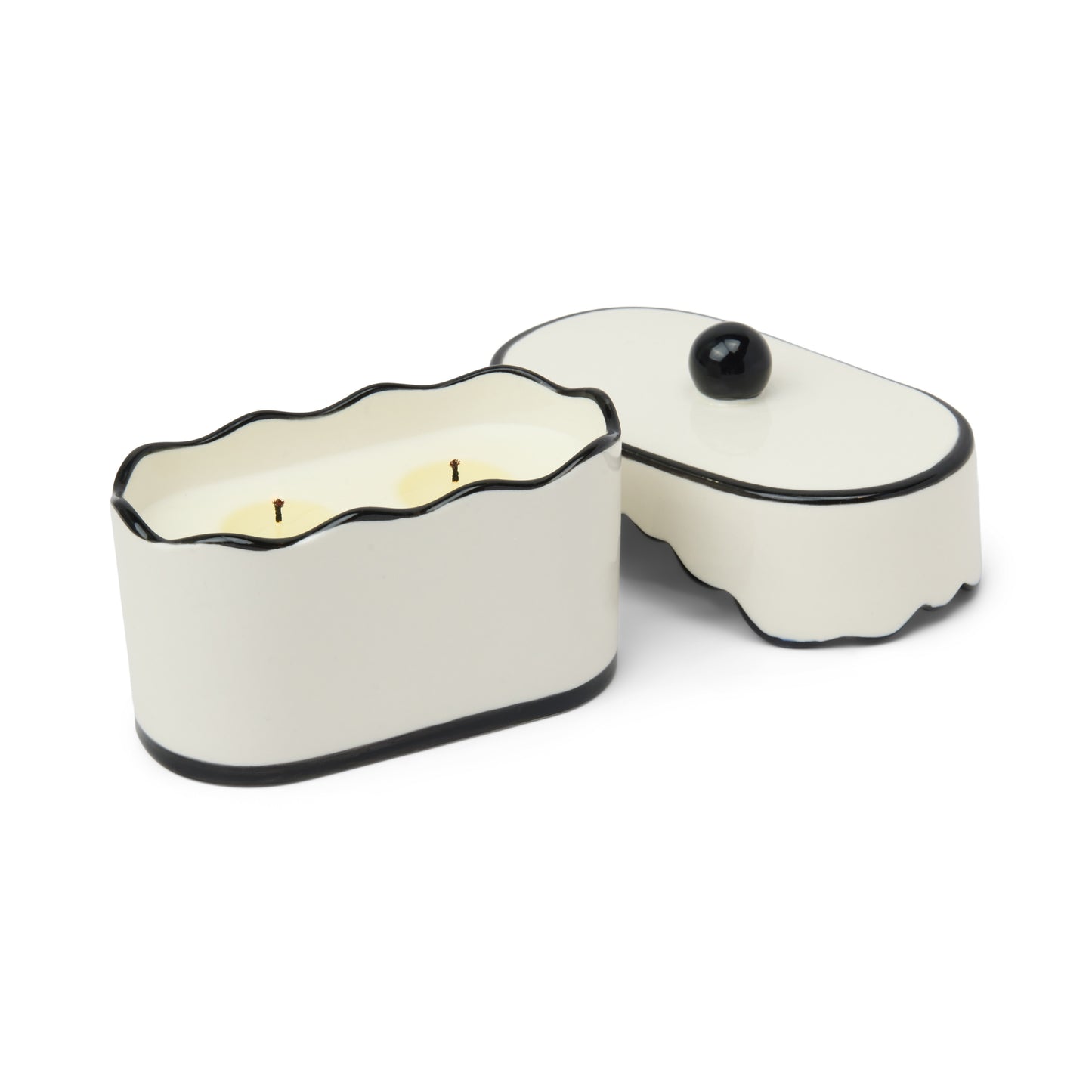 Cherie Ceramic Butter Dish Candle - Black - Black Fig & Olive