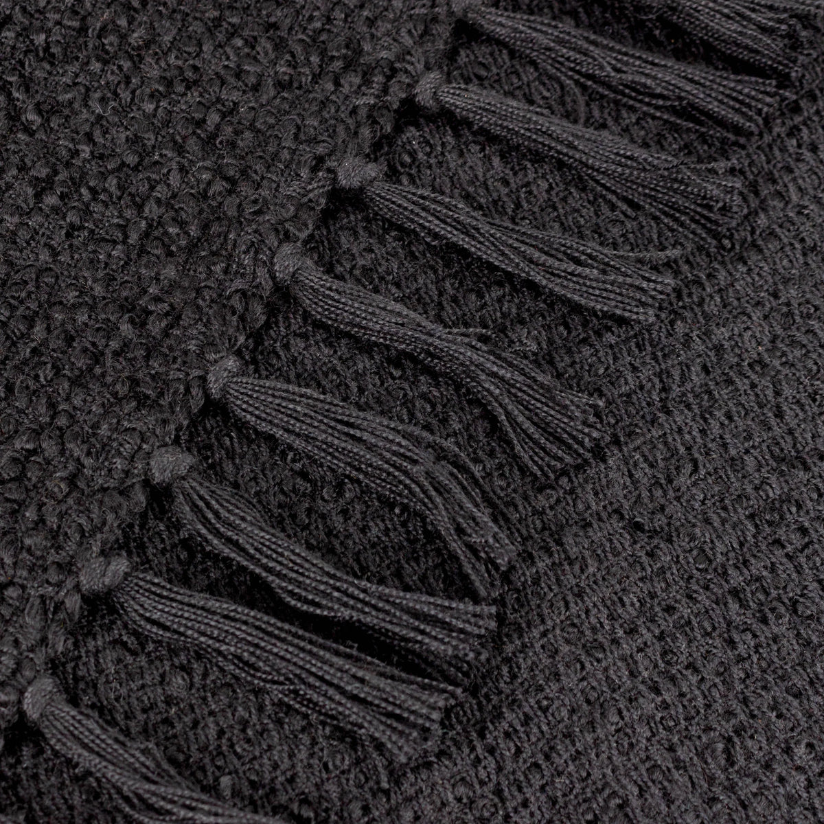 Candar Textured Boucle Throw - Black