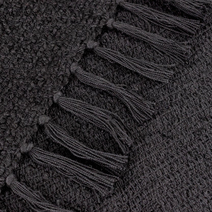 Candar Textured Boucle Throw - Black