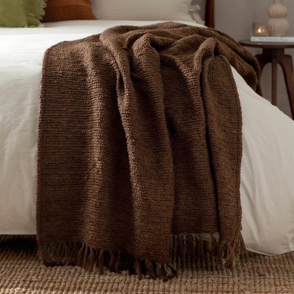 Candar Textured Boucle Throw - Coco