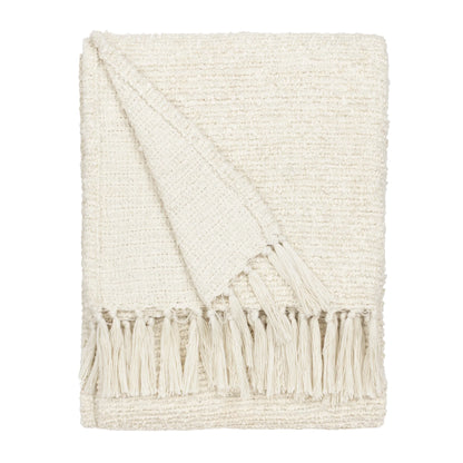 Candar Textured Boucle Throw - Ecru