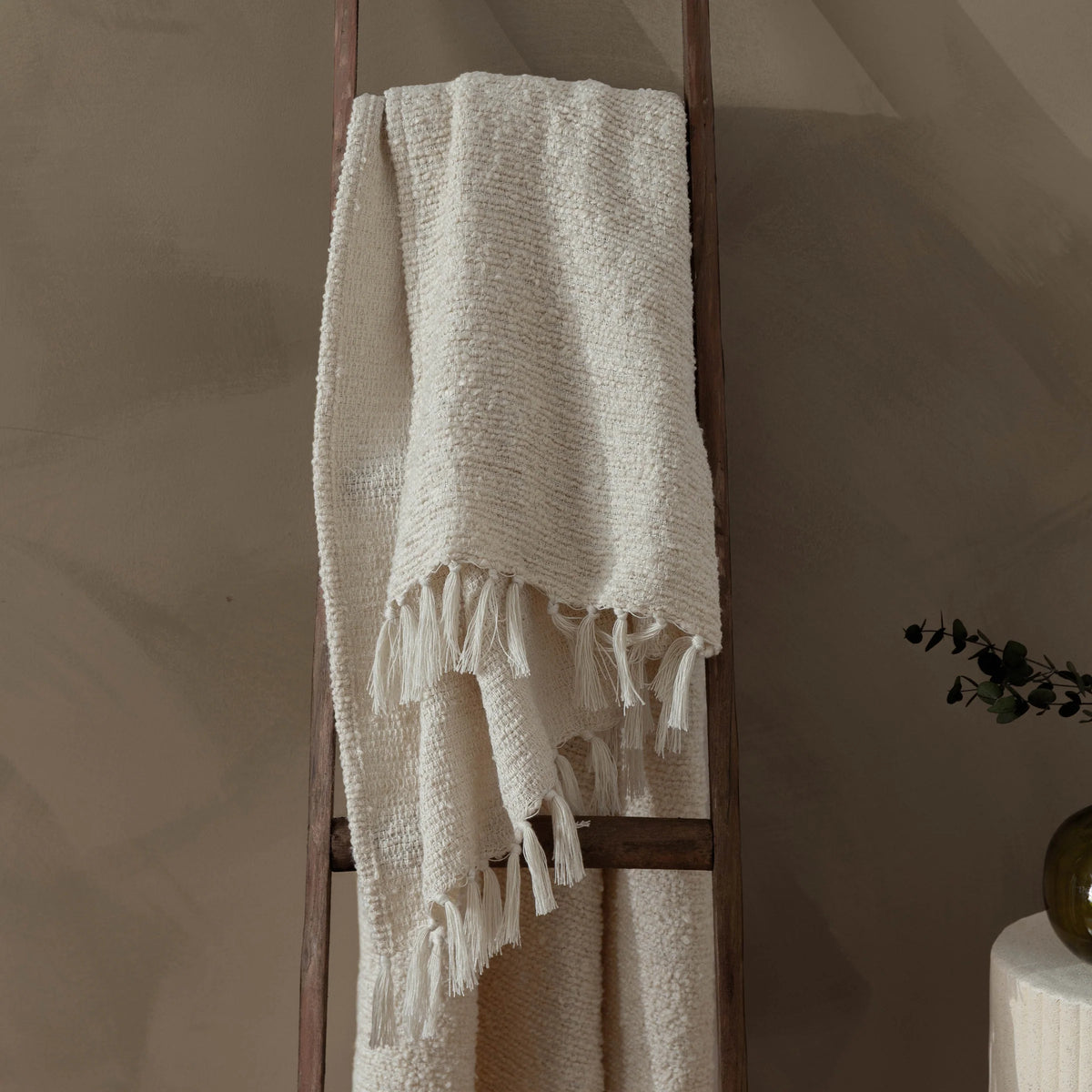 Candar Textured Boucle Throw - Ecru