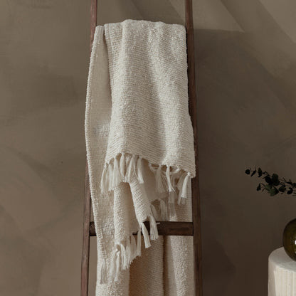 Candar Textured Boucle Throw - Ecru