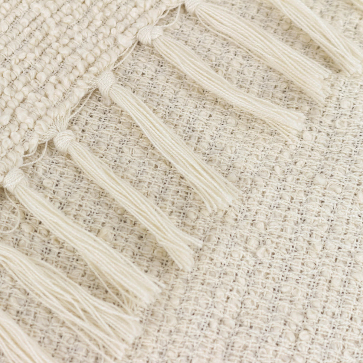 Candar Textured Boucle Throw - Ecru
