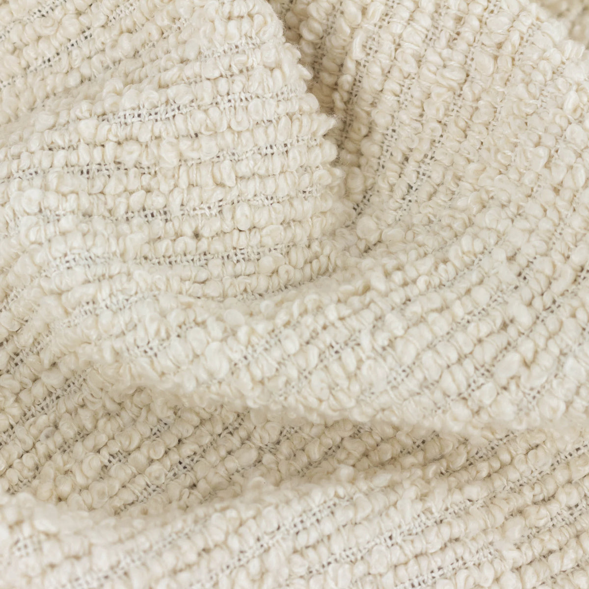 Candar Textured Boucle Throw - Ecru