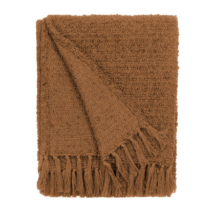 Candar Textured Boucle Throw - Ginger
