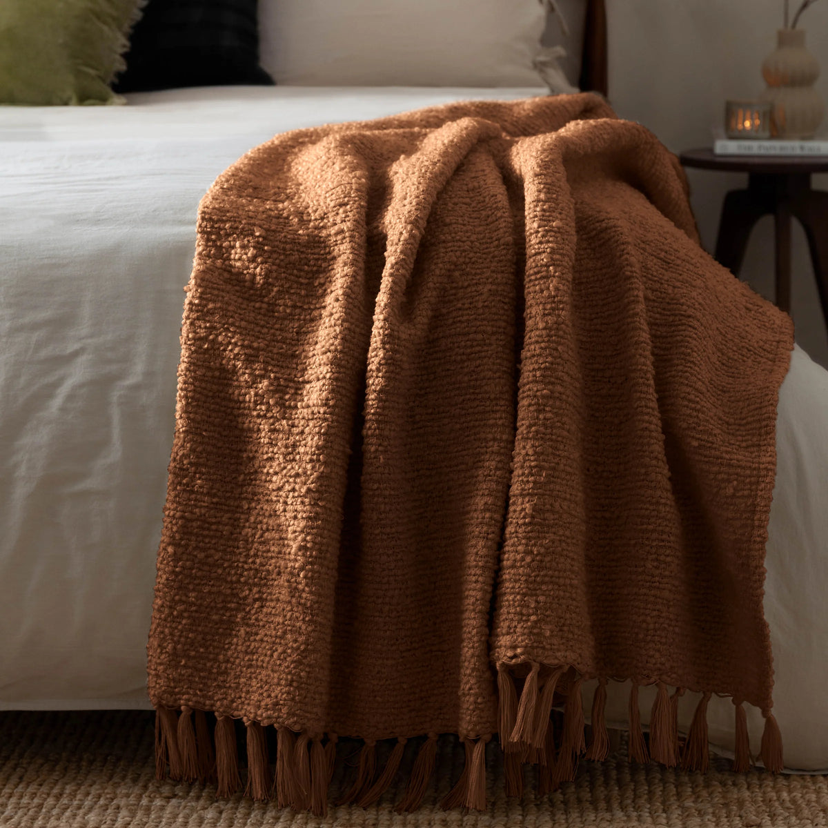 Candar Textured Boucle Throw - Ginger