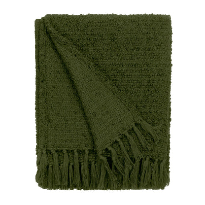 Candar Textured Boucle Throw - Khaki