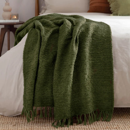 Candar Textured Boucle Throw - Khaki