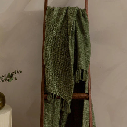 Candar Textured Boucle Throw - Khaki