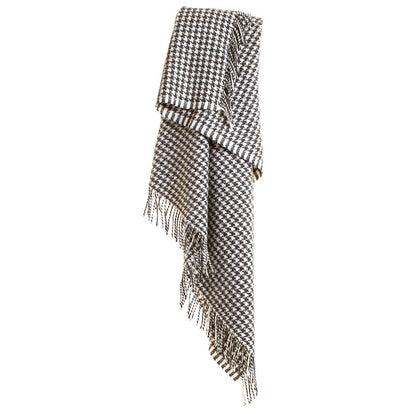 Tweedmill Charcoal & White Houndstooth Throw