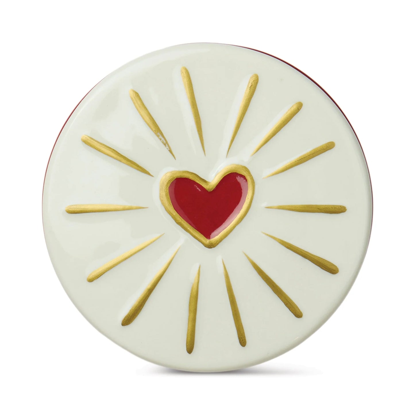 Charmed Red Glass Candle with Heart Lid - Wild Fig & Rose
