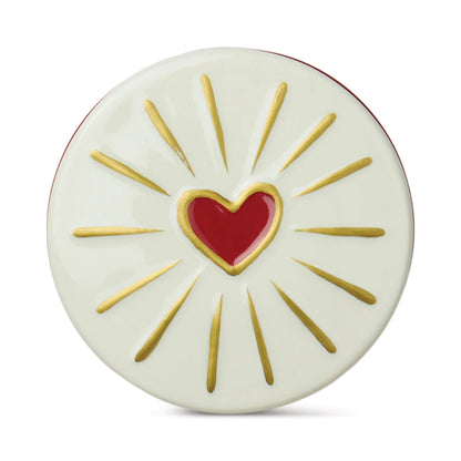 Charmed Red Glass Candle with Heart Lid - Wild Fig & Rose