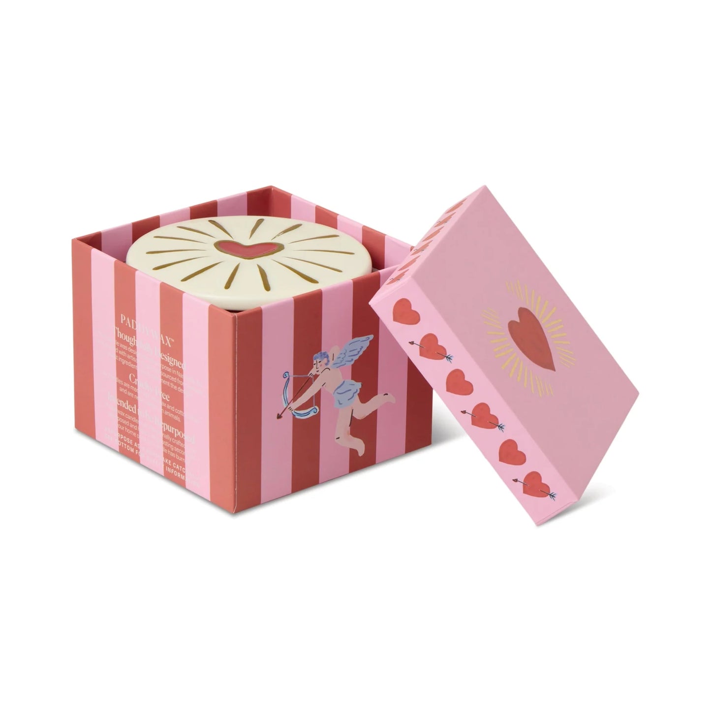 Charmed Red Glass Candle with Heart Lid - Wild Fig & Rose