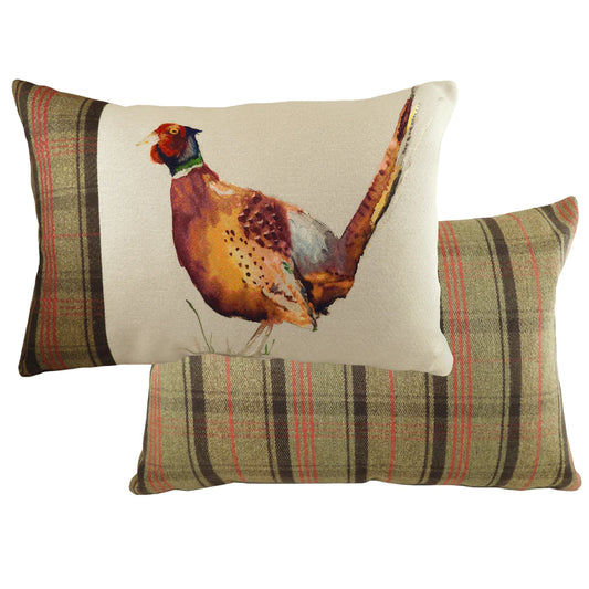 Checked Pheasant Cushion