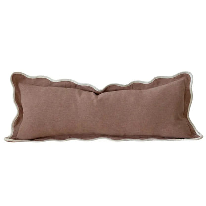 Chloe Dusty Pink Scalloped Edge Bolster Cushion
