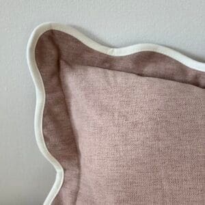 Chloe Dusty Pink Scalloped Edge Rectangular Cushion