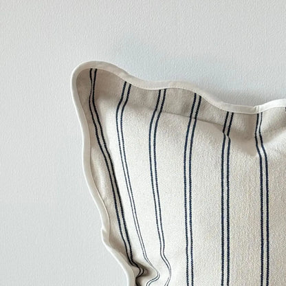 Chloe Nautical Stripe Scalloped Edge Cushion