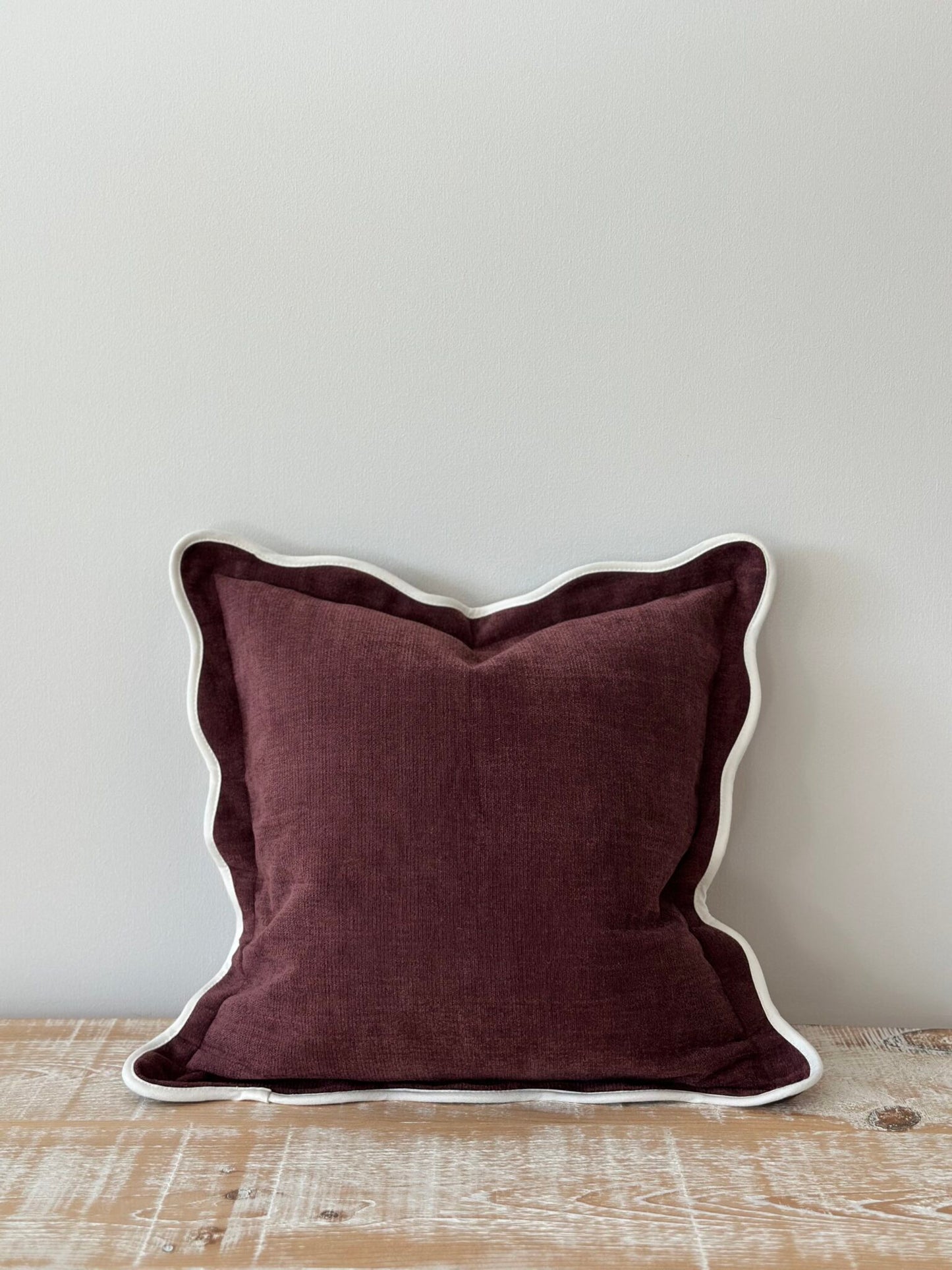 Chloe Plum Scalloped Edge Cushion