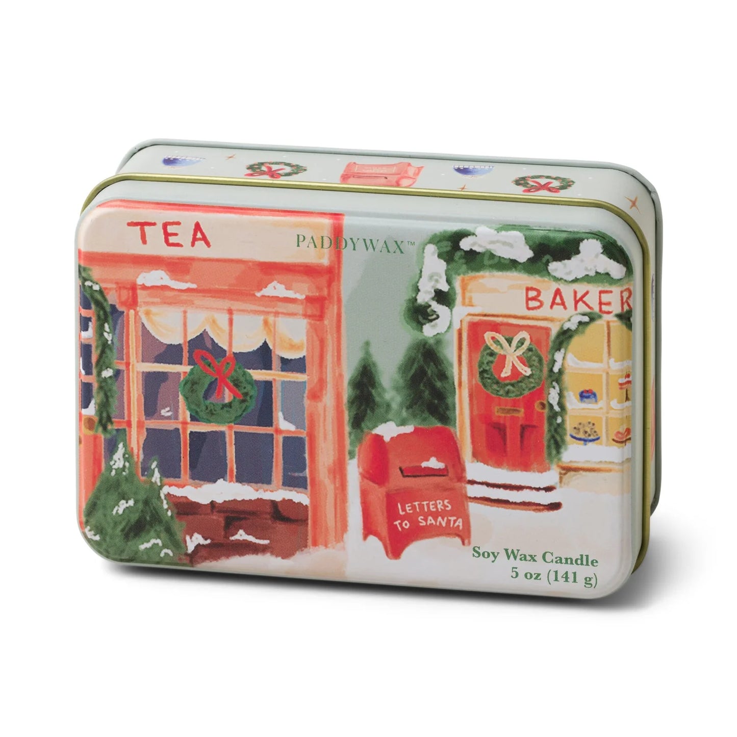 Storefront Christmas Tin Candle - Sweet Orange & Fir