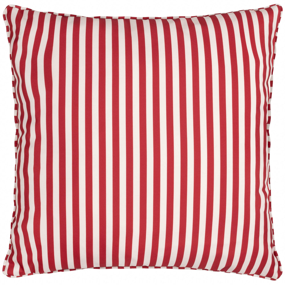 Floral Piped Outdoor Cushion - Candy Red