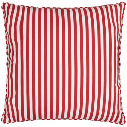 Floral Piped Outdoor Cushion - Candy Red