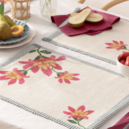 Floral Outdoor Placemats - Candy Red