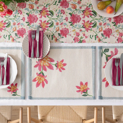 Floral Outdoor Placemats - Candy Red